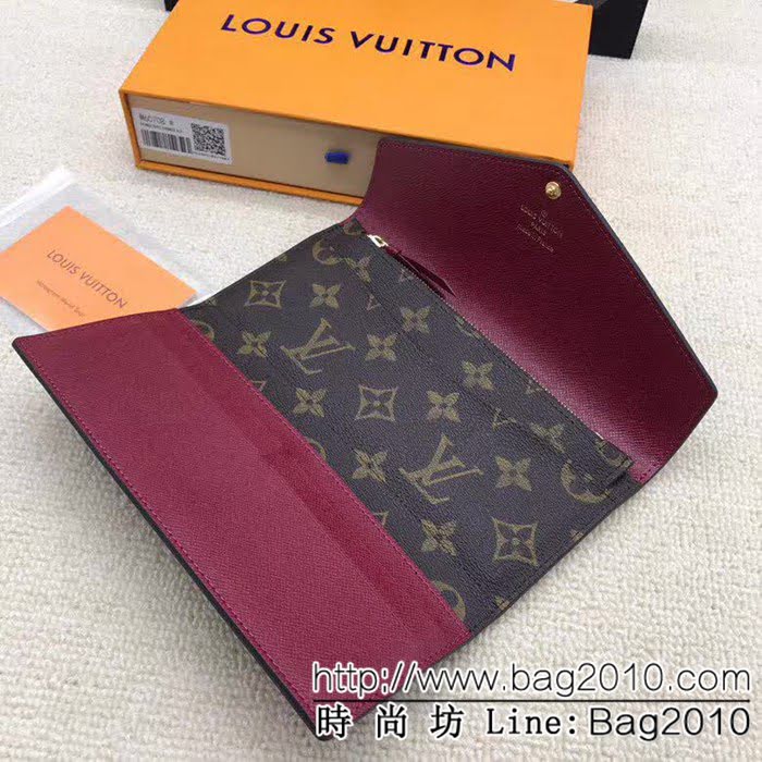 路易威登LV頂級原單 M60708紫紅海外原單 Josephine錢夾 女士錢包 ZY1071